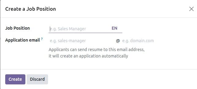 Create Job Position Modal